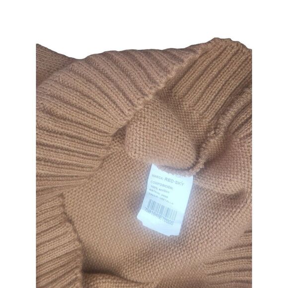 Red Sky Hooded Sweater‎ Pullover Acrylic Lightweight OS Long Sleeve - Picture 6 of 6